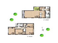 ４号地　参考間取りプラン
建物延床面積／28.42坪
建物価格／1,500万円（税込）

