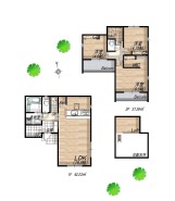 ２号地　参考間取りプラン
建物延床面積／24.0坪
建物価格／1,600万円（税込）