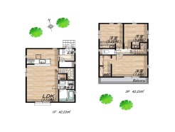 参考間取りプラン
建物延床面積／25.54坪
建物価格／1,500万円（税込）