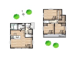参考間取りプラン
建物延床面積／21.27坪
建物価格／1,850万円（税込）