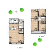 1号地 参考間取りプラン
建物延床面積/27.44坪
建物価格/1,400万円(税込)