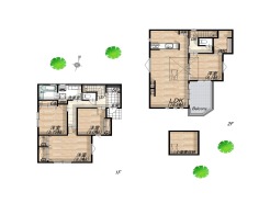 B号地 参考間取りプラン
建物延床面積/33.48坪
建物価格/2,500万円(税込)