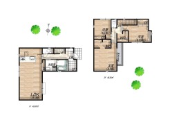 1号地 参考間取りプラン
建物延床面積/29.55坪
建物価格/1,500万円(税込)