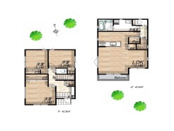 4号地 参考間取りプラン
建物延床面積/27.44坪
建物価格/1,600万円(税込)