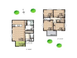 2号地 参考間取りプラン
建物延床面積/26.95坪
建物価格/1,600万円(税込)